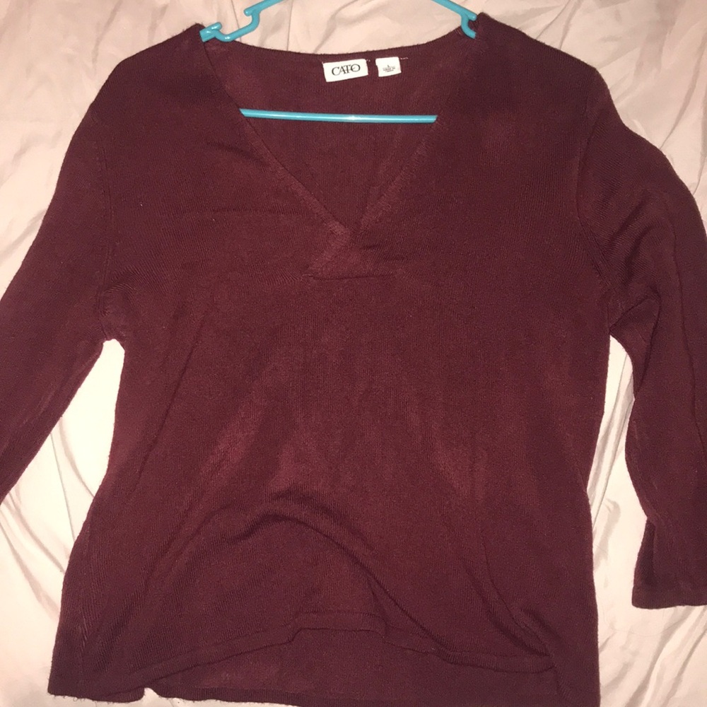 petite burgundy sweater